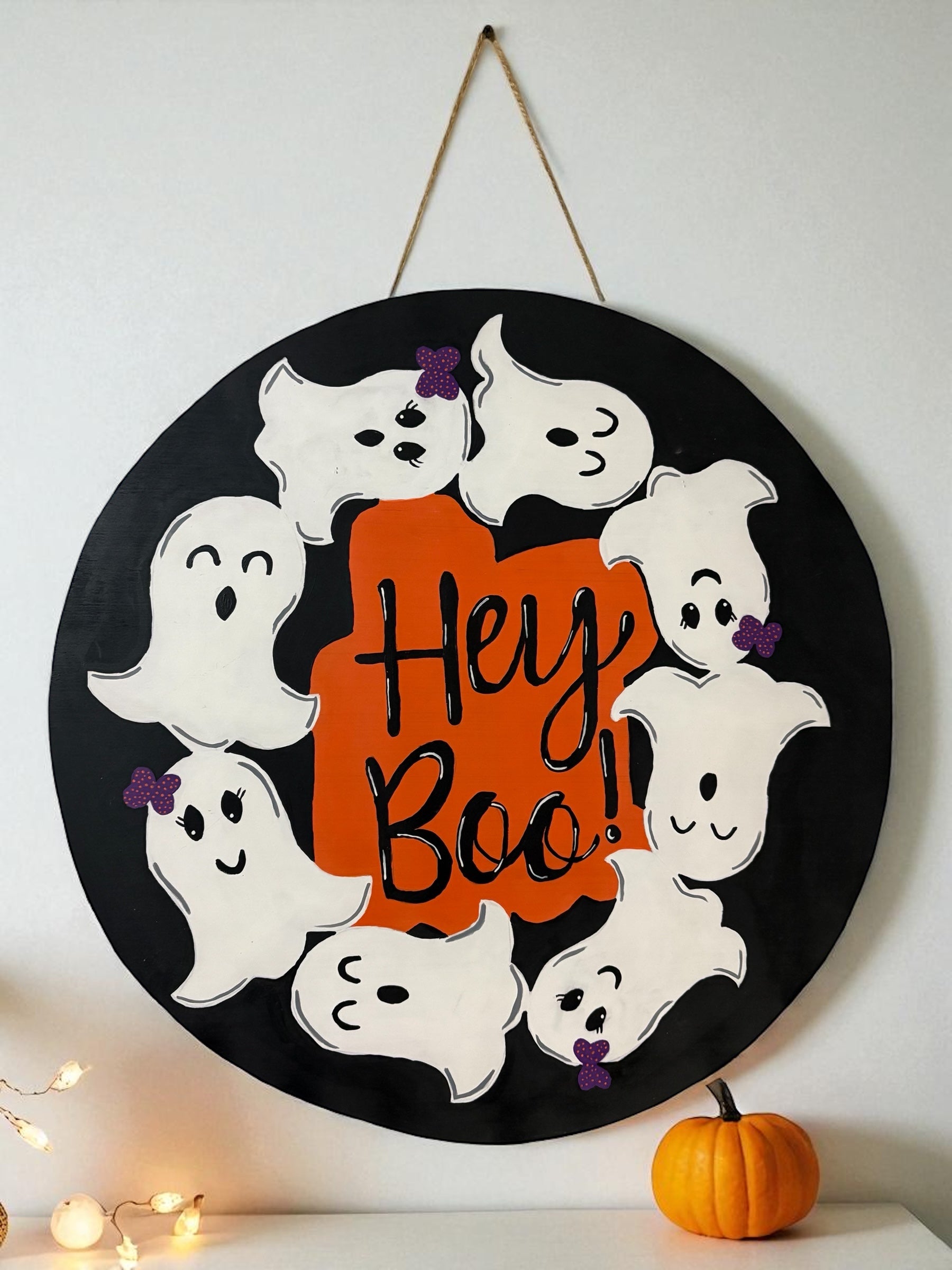 "Hey Boo" Halloween Door Hanger