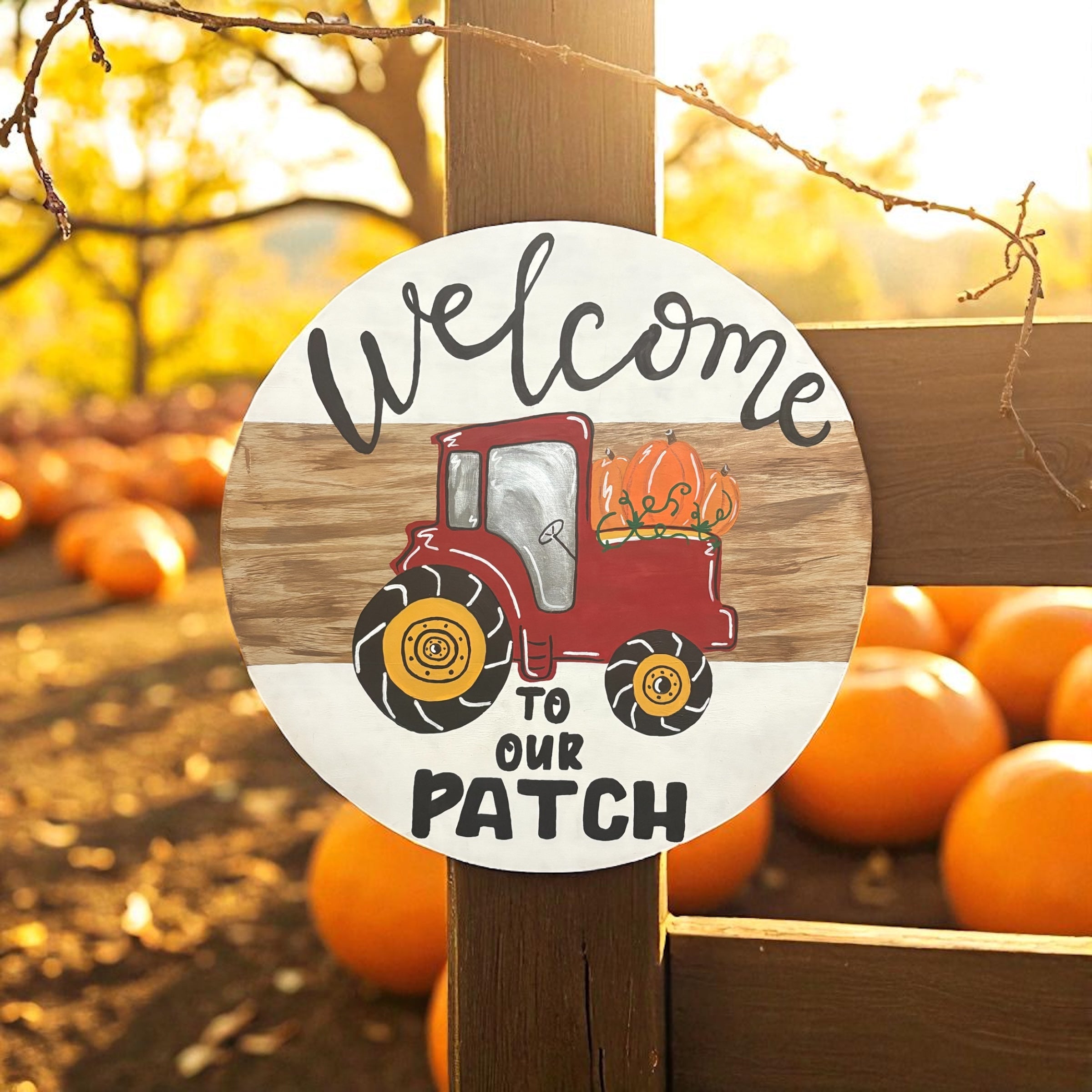 "Our Patch" Fall Door Hanger Wall Art