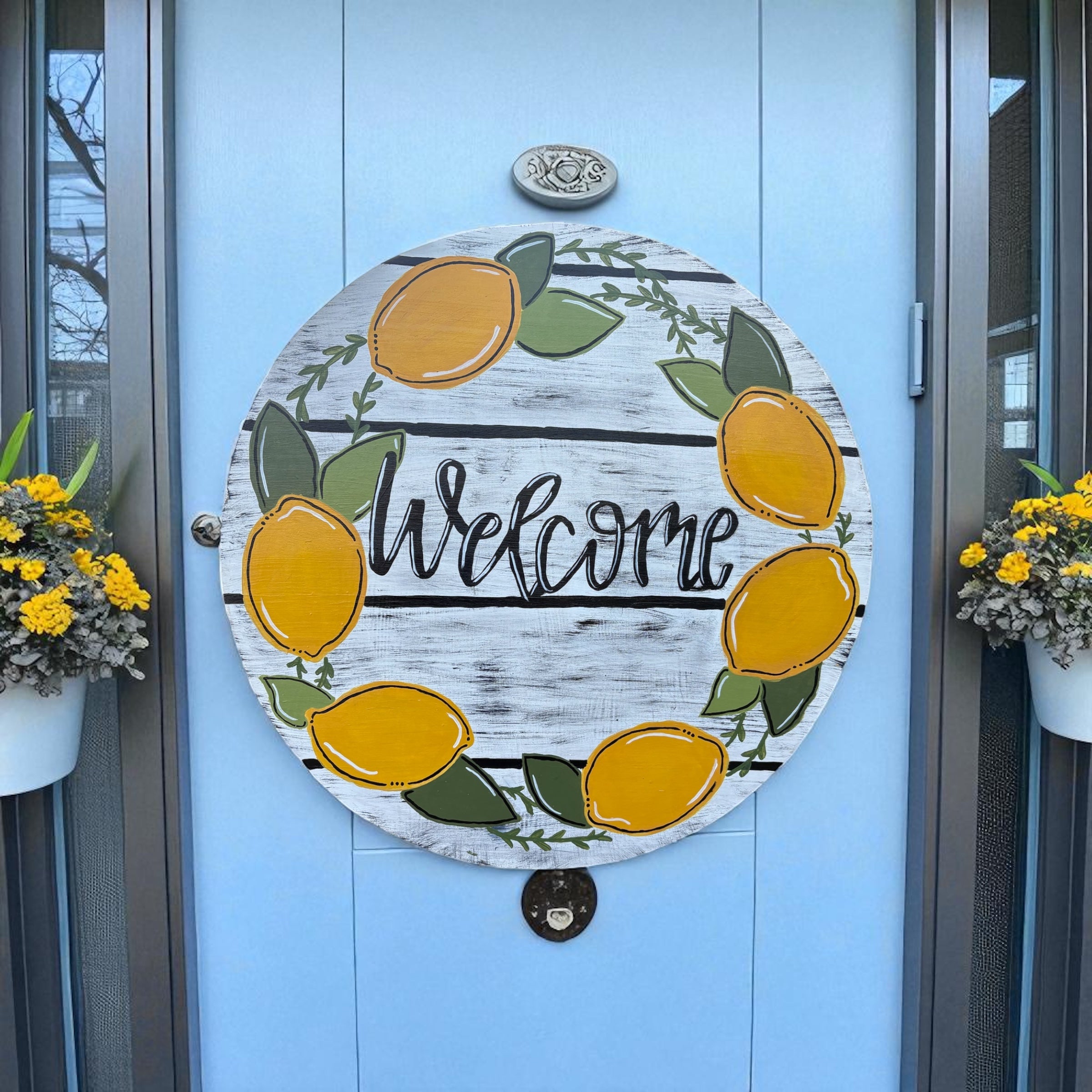 "Welcome" Lemon Door Hanger